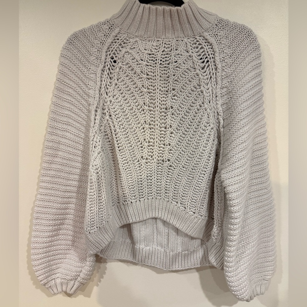 Free People Ivory Cable Knit Sweater